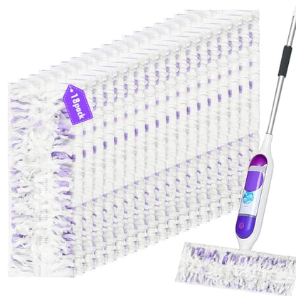 Pure Realm 18 Count Disposable mop Pads Refills for Swiffer PowerMop Multi-Surface Mop and PowerMop Wood Mop, Replacement Pads Use for Floor Cleaning - color: Purple 18 Mop Pads