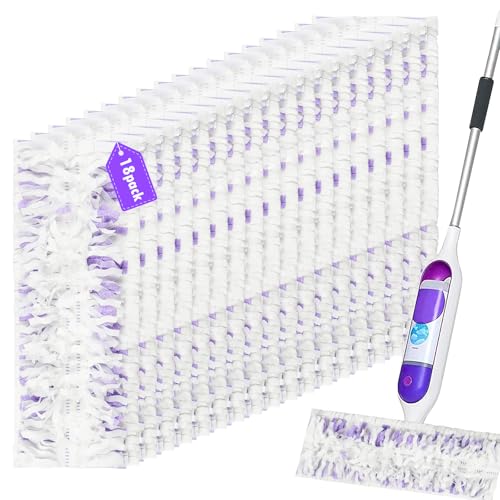 Pure Realm 18 Count Disposable mop Pads Refills for Swiffer PowerMop Multi-Surface Mop and PowerMop Wood Mop, Replacement Pads Use for Floor Cleaning - color: Purple 18 Mop Pads