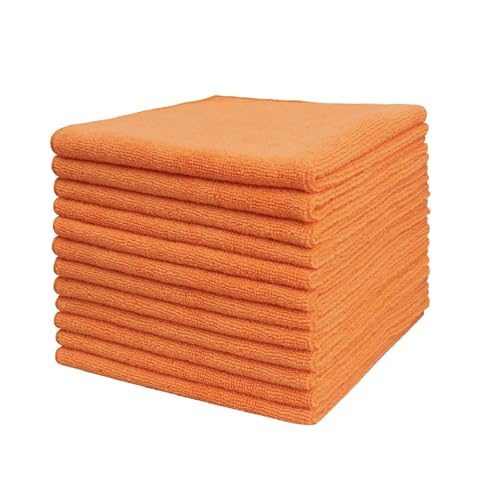 Tricol Clean Microfiber Cleaning Cloth, 16in x16in, 12 Pack Ultra-Thick Cleaning Rags, Super Absorbent, Lint Free & Streak Free Cleaning Towels for Car, House, Kitchen, Office - color: Origin, size: 16 x 16 in