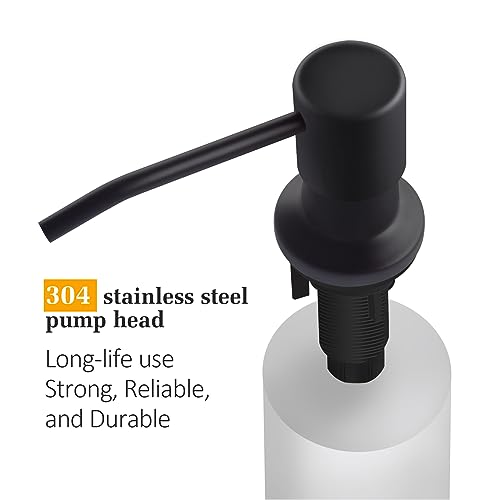 Soap Dispenser for Kitchen Sink, Built in Sink Soap Dispenser Lotion Dispenser with 17 OZ Bottle, Refill from The Top Bar Sink Soap Dispenser, Black (2 Pack) - color: Black-2pack, size: Comes with 17 OZ Bottle