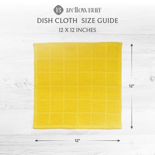 100% Cotton Terry Dish Cloth & Dish Towel, 6 Pack, Super Soft and Absorbent Kitchen Towels, Perfect for Kitchen Cleaning and Dish Washing (Yellow 6 Pack) - color: Yellow 6 Pack