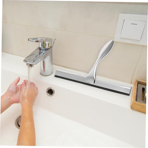 Healeved Deluxe Glass Wiper Shower Squeegee for Bathroom Stainless Steel Cleaner with Glide Handle