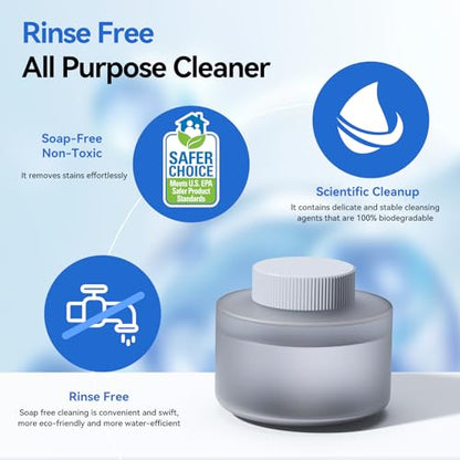 Electric Spin Scrubber 2 in 1 Scrubber Brush & Cleaning Spray with No-Rinse Formula Cleaner IPX7 Full Body Waterproof Bathroom Cleaning Brush With 6 Brush Heads for Kitchen,Bathroom, Grill，Tile
