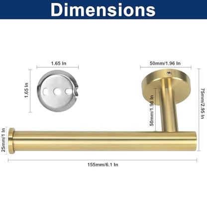 NearMoon Bathroom Toilet Paper Holder, Premium SUS304 Stainless Steel Rustproof Wall Mounted Toilet Roll Holder for Bathroom, Kitchen (1 Pack, Brushed Gold) - color: Brushed Gold