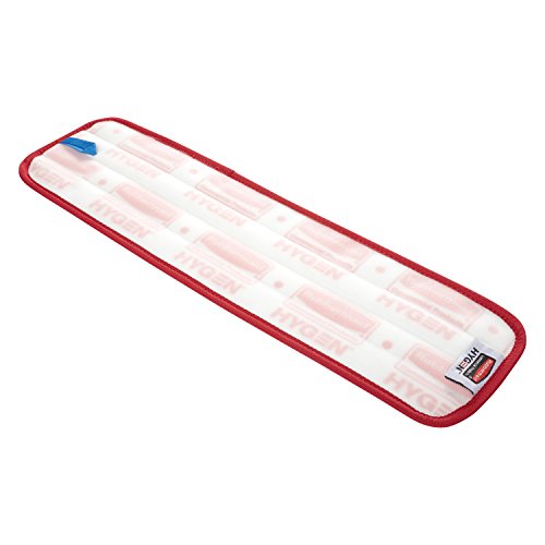 Rubbermaid Commercial Products HYGEN Microfiber Wet Mop Head Pad, 18 inch, Red, for Janitorial/Professional Cleaners and Heavy-Duty Industrial Floor Cleaning/Mopping/Scrubbing - style: Reusable Microfiber Red- 1ct