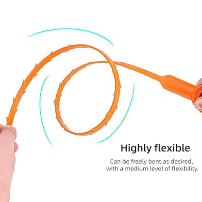 8 Pack 25 Inch Drain Snake Clog Remover Tool,Hair Cleaner for Shower, Kitchen Sink, Bathtub and Bathroom, Flexible Plastic Drain Auger Cleaning Tool