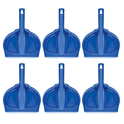 LOLA Clip On Dust Pan & Brush Set, 6 Pack, w/Easy Dust, Dirt & Debris Catching Rubber Lip, Flagged Fiber Bristled Brush, Hang Hole for Easy Storage - size: 6 pack