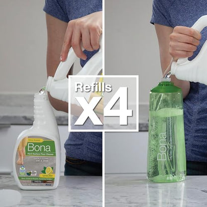 Bona Multi-Surface Floor Cleaner Refill - 128 fl oz - Lemon Mint - Residue-Free Floor Cleaning Solution refill for Spray Mop and Spray Bottles - For Use on Stone, Tile, Laminate, and Vinyl Floors - size: 128 Fl Oz (Pack of 1)