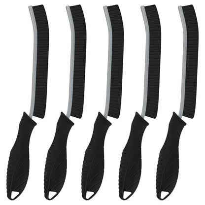 KMOSENIA Cleaning Brush, 5 Pcs Hard Bristle Crevice Cleaning Brush, Grout Brush, Scrub Brush for Tile Grout Crevice, Gap Cleaning Tools for Bathroom Kitchen Toilet Window Track (5, Black)