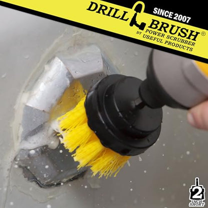 Bathroom Cleaning Brush - Shower Drill Cleaning Brush - Grout and Tile Cleaning Brush - Bathtub Cleaning Brush - Power Cleaning Brush - Shower Scrub Brush - Drill Cleaning Scrubber Brush Kit for Home - color: Yellow