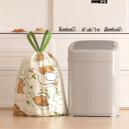 Trash Bags 13 Gallon with Drawstring & Capybara Printed, Leakproof and Odor Control Garbage Bags 13 Gallon Tall Kitchen, Tear-Resistant Kitchen Trash Bags for Home, Portable Garbage Bags, 50 Count - style: 13 Gallon Capybara Trash Bags - 50 Counts