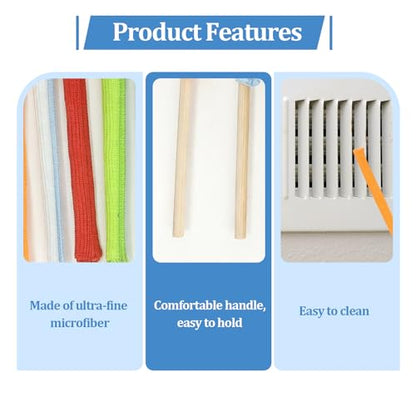 Microfiber Detail Duster Sticks,6 Pcs Mini Dusters for Cleaning,Mini Duster Crevice Cleaning Tool Car,Air Vent Cleaner Fan Cleaning Brush - style: 6 PCS