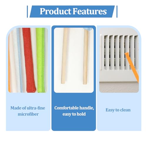 Microfiber Detail Duster Sticks,12 Pcs Mini Dusters for Cleaning,Mini Duster Crevice Cleaning Tool Car,Air Vent Cleaner Fan Cleaning Brush - style: 12 PCS