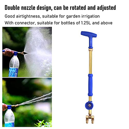 Garden Sprayer, Double Nozzle Irrigation Sprayer G3 4 Female Thread Bottle Type Water Sprinkler Adjustable Mist Watering Tool with Copper Rod High Pressure Fine Spray for Lawn Garden Agriculture Use