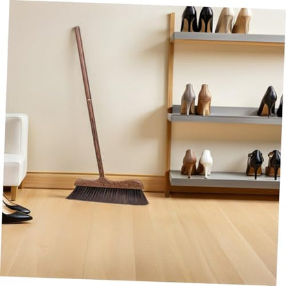 Garneck Wooden Patio Cleaning Broom with Long Handle Soft Bristles Floor Sweeper for Indoor and Outdoor Use Scratch Decking Scrub Brush for Courtyard and Garage Cleaning