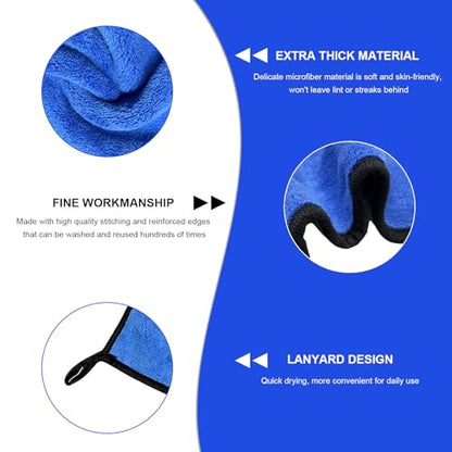 4PCS Microfiber Towels for Car, 12" x 16" 600GSM Cleaning Rags Ultra Absorbent Dusting Cloth, Scratch-Free Drying & Detailing Towel Wash Cloths for Car Interior & Exterior