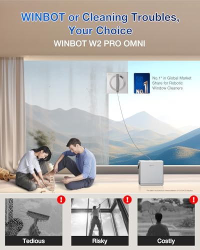 ECOVACS WINBOT W2 PRO Omni Portable Window Cleaning Robot with Multi-Functional Station, Charging While Working, Intelligent Cleaning with Triple Nozzle Water Sprayer, 12-Level Protection - color: White1