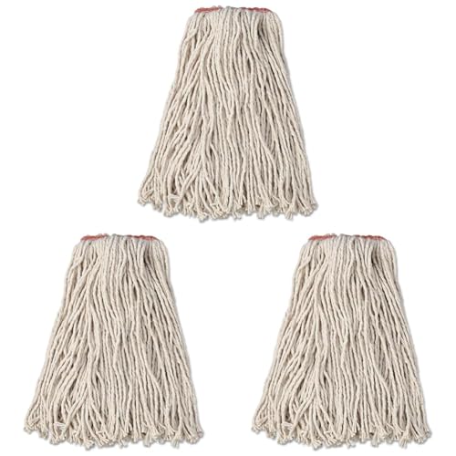 Rubbermaid Commercial Cut End Cotton Mop, Removes Dirt, Grease and Stains, Indoor and Outdoor Use 16 Oz.,White (Pack of 3) - size: 16 Oz. (Pack of 3), style: Single