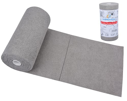 HOPESHINE Microfiber Cleaning Cloth Roll 50-Pack Reusable Paper Towels Washable for Cars Care Wash Supplies Kitchen Dish Rags House Window Cleaning Cloths Lint Free Tear Away Ultra Absorbent (Gray) - color: Gray