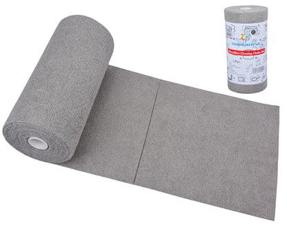 HOPESHINE Microfiber Cleaning Cloth Roll 50-Pack Reusable Paper Towels Washable for Cars Care Wash Supplies Kitchen Dish Rags House Window Cleaning Cloths Lint Free Tear Away Ultra Absorbent (Gray) - color: Gray