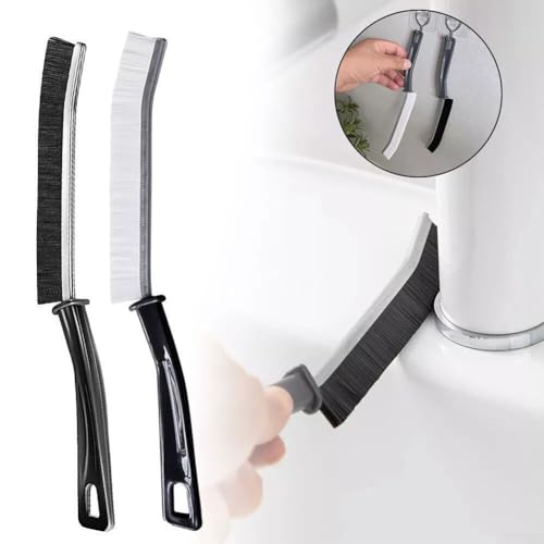 Hard Bristle Gap Brush, Ultra-Fine Bristles for Deep Cleaning, Ergonomic Handle for Tiles and Grout, Household Crevice Scrubber Tool, 6 Pack(white) - color: White