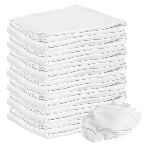 Nabob Wipers New Lint Free Cloth (3 Pack) - 100% Cotton Cleaning Rags Exact Cut - Premium White Rags for Cleaning House - White Rags for Dusting, Staining, Polishing, Painting 18"x18" - size: 18x18 Inch (3 Pack)