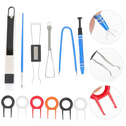 Cabilock Mechanical Keyboard Key Cap Puller and Anti-Static Cleaning Brush Kit with Metal and Plastic Tools for Computer Keyboard Maintenance