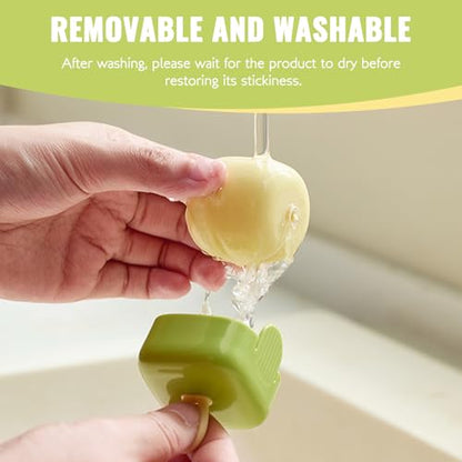 2Pcs Mini Lint Remover Roller, Washable Lint Gel Roller, Reusable Pet Hair Remover for Clothing, Pet, Hair, Dust, Lint (Green+Beige) - color: Green+beige