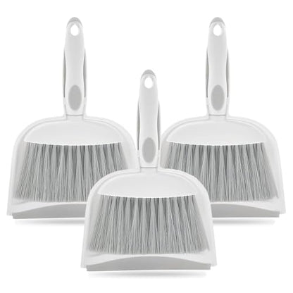 Dust pan, Mini Dustpan and Brush Set, Small Broom and Dustpan Set, Small Hand Broom and dust pan Set, Whisk Broom, Dust pan and Brush for Desk, Table, Home, Kitchen Necessities (Gray 3 pcs) - size: 3pcs