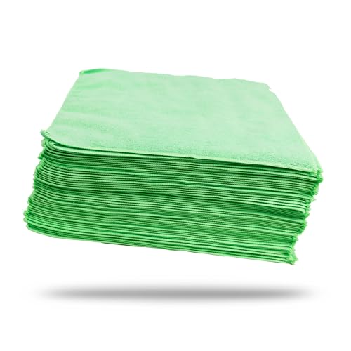Maxshine Universal 50-Pack 16”x16” 380GSM Microfiber Cleaning Towels – Lint-Free & Ultra-Absorbent Car Detailing Towels – Scratch-Safe Multipurpose Cleaning Cloths for Garage & Home (50-Pack Green) - color: 50-pack Green
