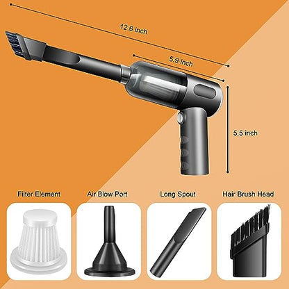 YUNYILAN Wireless Handheld Car Vacuum Cleaner High Power Rechargeable Household Mini Vacuum, Vacuum for Desk, Home and Office Dust Cleaning, Protable Vacuum Cleaner for Car