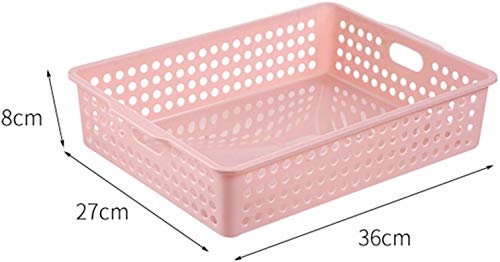 Lawei 8 Pack Plastic Storage Baskets - Colorful Paper Organizer Baskets Plastic Shelf Bins with Handles, Classroom Office File Holder for Home Office School