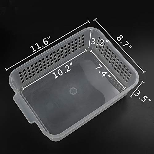 6-Pack Rectangular Plastic Storage Organization Trays, Clear | Turn in Containers, Multipurpose Drawer Trays, Kitchen Pantry Containers, Desk Organizer Bin