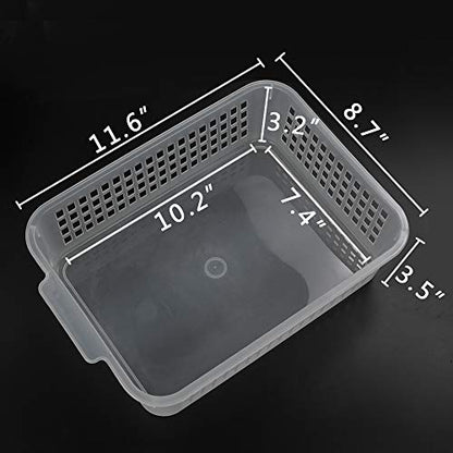 6-Pack Rectangular Plastic Storage Organization Trays, Clear | Turn in Containers, Multipurpose Drawer Trays, Kitchen Pantry Containers, Desk Organizer Bin