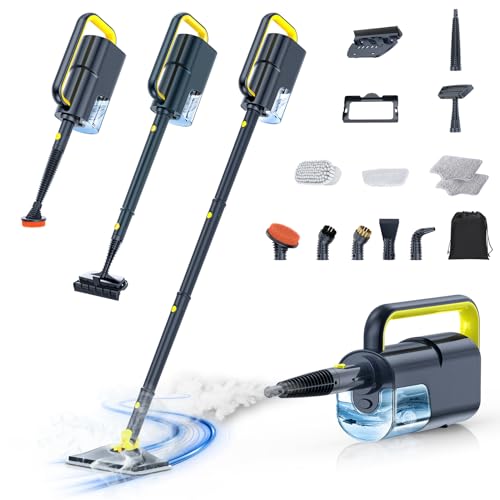 10-in-1 Steam Mop with Detachable Handheld Steamer,350ml Tank, 10s Heat-Up, 248°F Steam Cleaner, 2-Level Control and Swivel Head for Floor,Carpet,Tiles, BBQ grill,Car Accessories Dark Grey - color: Dark Grey