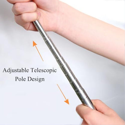 1 Pcs Retractable Gap Dust Cleaner Cleaning Tool with Removable Microfiber Cloths for Cleaning Under Refrigerator, Sofa, Couch, Bed, Furniture (Grey) - color: Gray