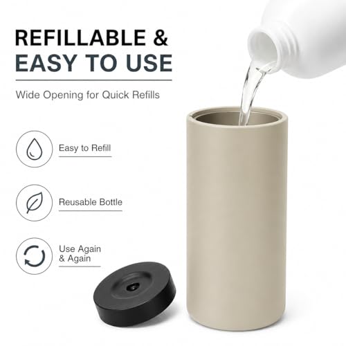 Silicone Dish Soap Dispenser, 8 Oz Refillable Squeeze Bottle, Leakproof for Kitchen Sink, Light Gray - color: Light Gray