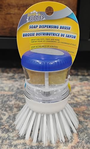 Kitchen Soap Dispensing Brush with Soap Storage Container