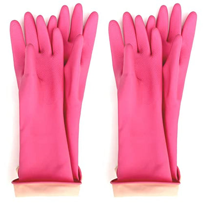 Myungjin (2 Pairs) Kids Reusable Multipurpose Waterproof Hand Protection Rubber Latex Gloves/Dishwashing, Cleaning, Painting