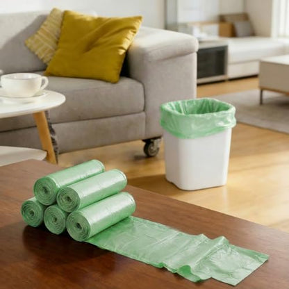 Drawstring Trash Bag 100PCS, Leakproof Small Trash Bags, Unscented Small Garbage Bags, 15 Liter Mini Wastebasket can Liners for Office Bedroom Bathroom, Green - color: 100Green