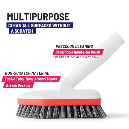 Moku Home Replacement Scrubber Refill for Moku Home Extendable Tub Tile Shower Scrubber for Cleaning Non-Scratch (1x Bristle Brush Red) - color: 1x Bristle Brush (Red)