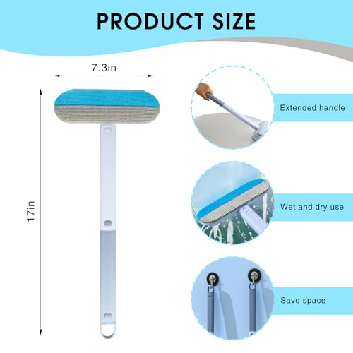 2 Pcs Pet Hair Remover for Furniture, Reusable Lint Roller for Couches, Carpets, Clothes, Bedding (17 Inch)
