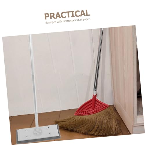 Cabilock Adjustable Flat Mop with Section Extendable Pole Removable Microfiber Cleaning Mop Head for Dust Absorption Window and Floor Squeegee for Home Shower Door Cleaning