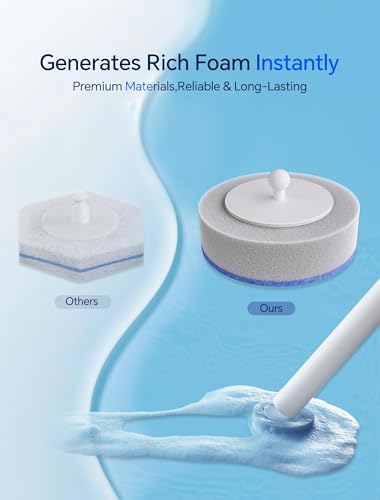 LFBEAR Disposable Toilet Brush Wand, Wall Mounted Toilet Cleaner Kit with Holder, 12 Refills Replacement Heads for Bathroom Cleaning - size: Toilet Brush + 12 Refills