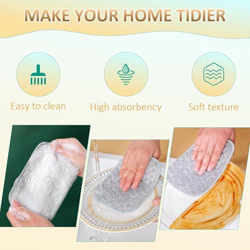 2026 New Powerful Cleaning Non Scratch Wire Dishcloth Rag for Wet and Dry, Double-Sided Steel Wire Scrubbing Cleaning Cloth for Kitchen Cookware, Sinks, Dishes. (15 Pcs) - color: 15 Pcs
