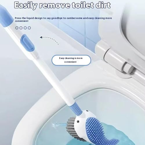 Suction Cup Toilet Brush Set, 2025 Wall-Mounted Toilet Cleaner with Built-in Liquid Dispenser & Quick-Dry Holder, Touch Free, Space-Saving Hygienic Bathroom Organizer for Home,RV,Boat (Green) - color: Green