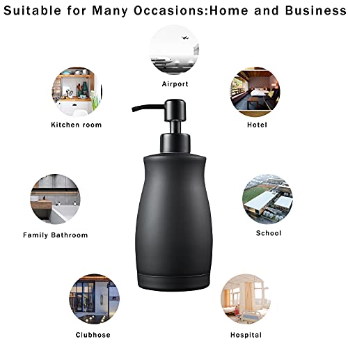 304 Stainless Steel Countertop Black Soap Dispenser Rust Resistant Leak-Proof Liquid Hand Sanitizer Pump with Hopper，for Kitchen Sink, Countertop, Bathroom (13.5oz/400ml) - color: Black Gel Style