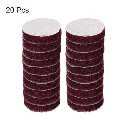 HARFINGTON 20pcs Scrubber Scouring Pads 400 Grits 2 Inch Drill Power Brush Hoop and Loop Surface Conditioning Disc Drill Scuffing Disc Scrub Pads for Home Kitchen Cleaning, Red - color: Red, size: 400#