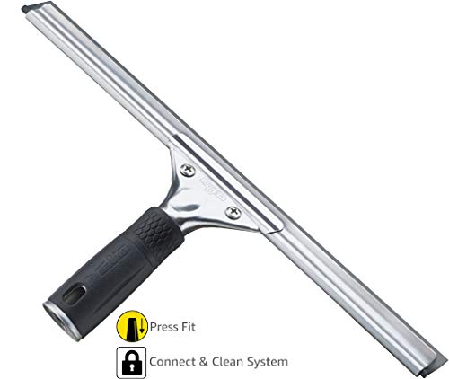 Unger Professional 12” Stainless Steel Window & Glass Cleaning Squeegee with Replacement Rubber - Cleaning Supplies, Heavy Duty Squeegee for Window Cleaning, Streak Free Results