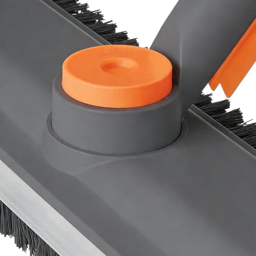 Heavy Duty Brush, Long Handle Floor Cleaner, 52.76 x 10.63 x 2.56 Inches Adjustable Scrubber with Stiff Bristles, Multipurpose Cleaning Tool, Hard Brush with Ergonomic Grip, Outdoor Floor